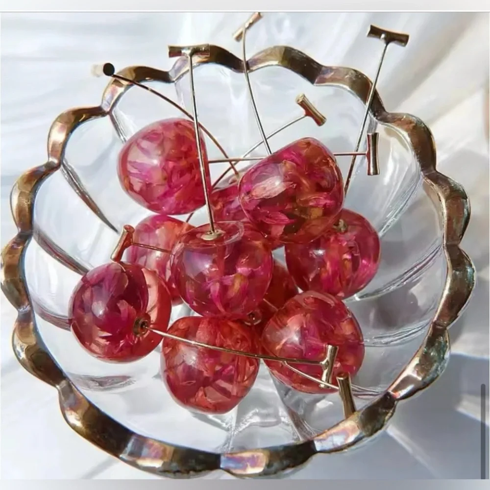 Anthropologie Cherry Red Drop Earrings | New - Picture 5 of 11